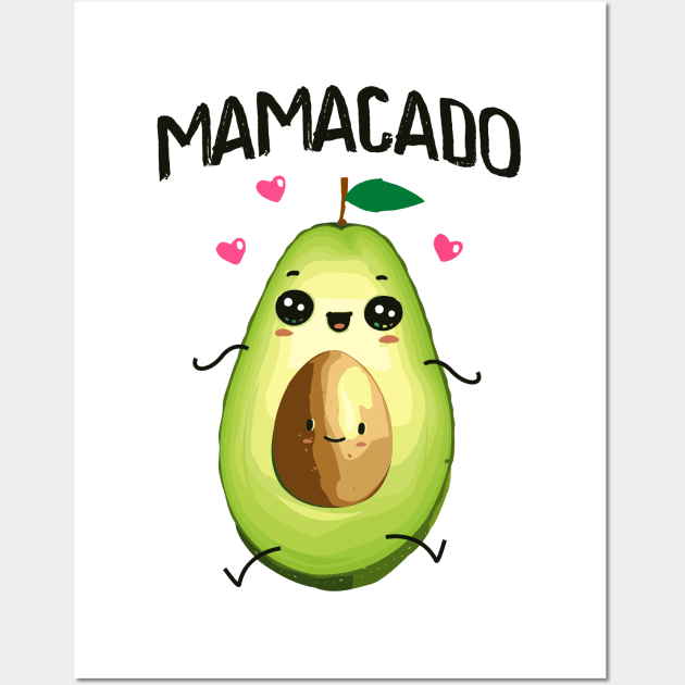 Mamacado - Avocado - Mom - Partnerlook - Pregnant Wall Art by BigWildKiwi